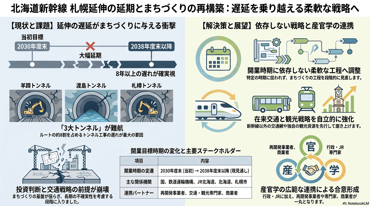 北海道新幹線札幌延伸の遅延｜札幌市の課題地図（事実・解釈・提案）